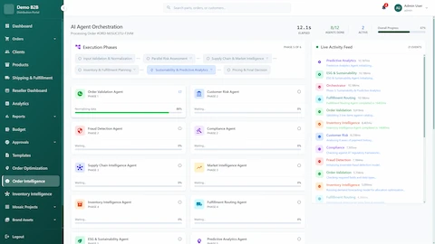 Intelligent B2B Order Processing & Risk Management Platform interface